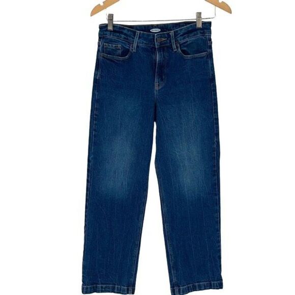 Old Navy Womens Straight Jeans Ankle Stretch 5 Pocket Medium Wash Blue Size 4‎ - Picture 1 of 9
